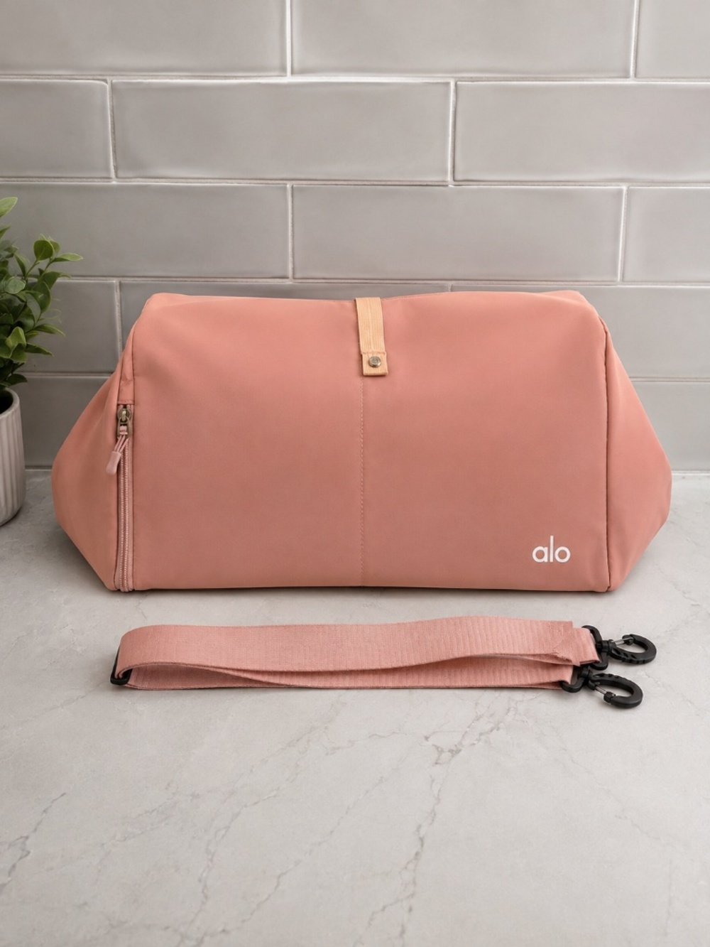 Alo Duffle Bag pink 12 x 18 inches
